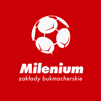 Biała piłka nożna z podpisem Milenium zakłady bukmacherskie