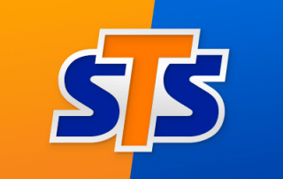 Pomarańczowo niebieskie logo STS