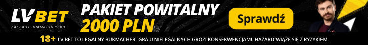 Biały napis Pakiet powitalny z żółtym 2000 PLN i przyciskiem Sprawdź na czarnym tle