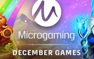 Napis Microgaming December Games 2021 - kwadratowy kadr szerszego ujęcia
