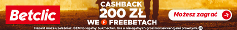 Napis Cashback 200 ZŁ we freebetach na tle wybuchu z filmu sensacyjnego